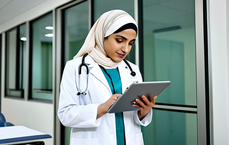 작업치료사의 재활 기법 학습 - Empowering Healthcare Professional**
Prompt: "A Pakistani female doctor in a clean, modern hospital...