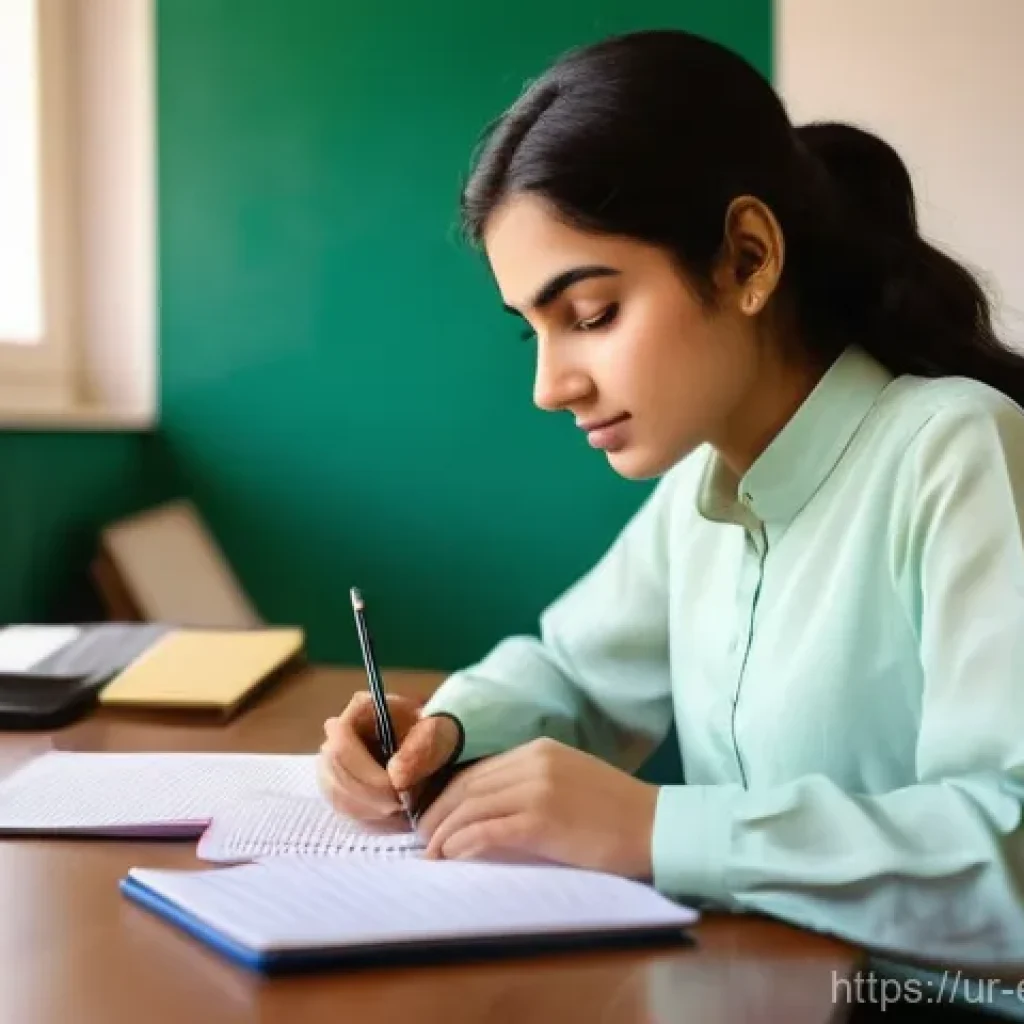 작업치료사의 자격증 시험 후기 - **Prompt 1: Dedicated Exam Preparation**
"A young Pakistani woman, in her early twenties, sits f...