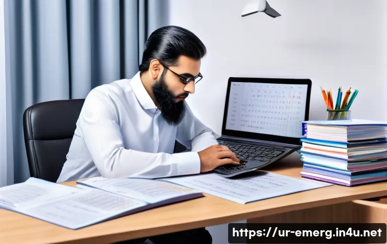 작업치료사의 자격증 유지 비용 관리 - A professional Urdu-speaking therapist sitting at a modern desk, carefully budgeting certification e...