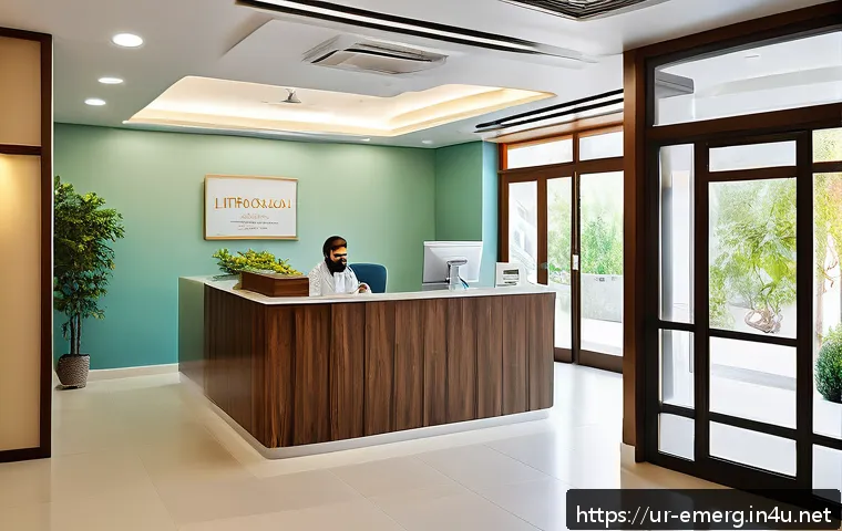 작업치료사의 클리닉 관리 팁 - A modern therapy clinic reception area in Pakistan, featuring a sleek digital appointment booking ki...